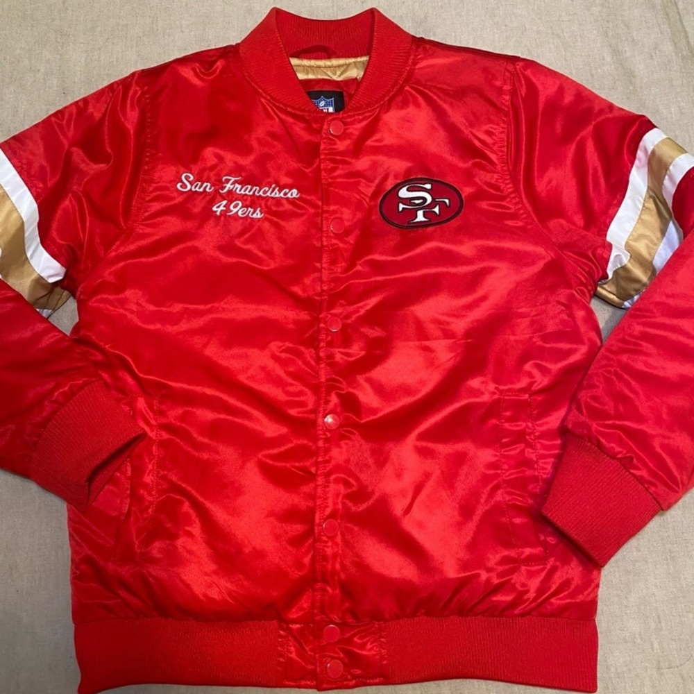 Satin San Francisco 49ers Varsity NFL Football Jacket Sz S - LIKE NEW!